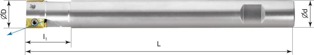 Schaftfräser zylindrisch D20mm Z3 extralang für APKT/APMT 1003. FORMAT
