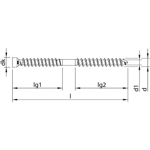 WT-S A2 6,5 x 130, Zylindersenkkopf, T-Drive, UK-Gewinde, W15, 100 Stück, SFS-Verpackung