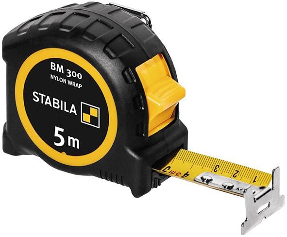 STABILA Taschenbandmaß BM 300, 5 m, metrische Skala