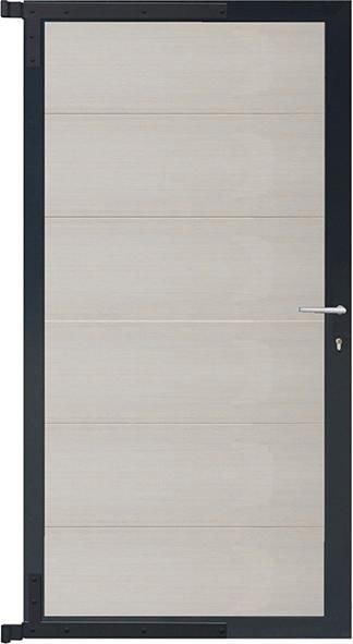 ELZE-Tor-Komplettset 90 x 173 cm, Rahmen anthrazit Füllung beige