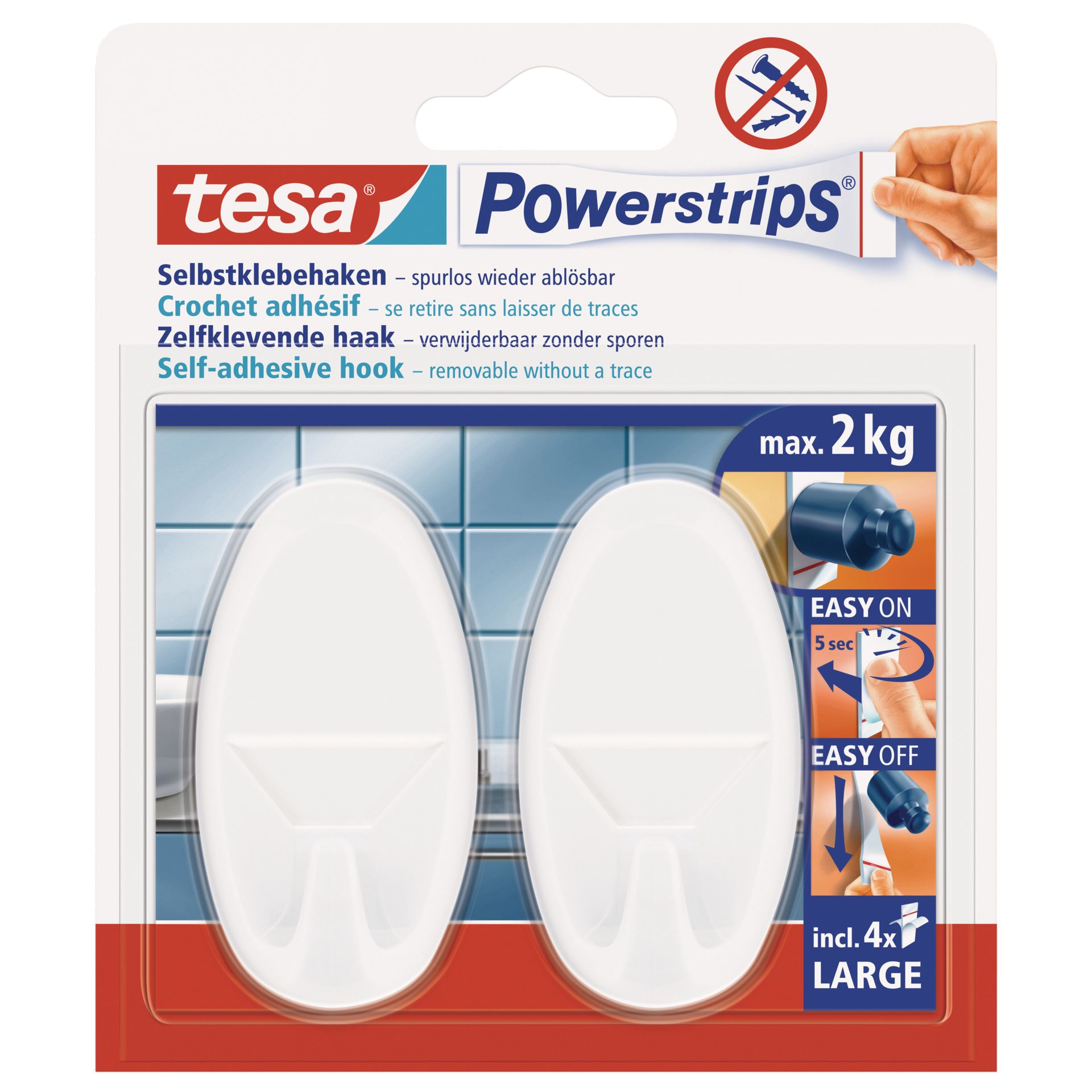 Klebehaken Powerstrips oval ws 2 St./Pack.