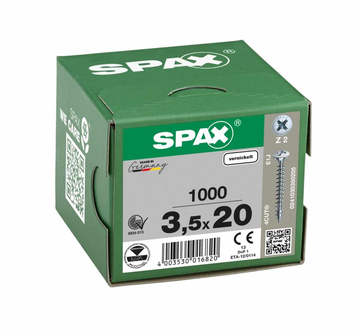 Spax/Schrauben Liko/Ni 3,5X20 Vpe1000
