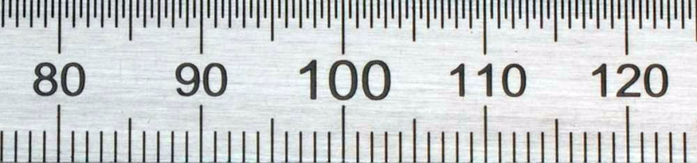 Biegsamer Stahlmaßstab 150x13x0,5 mm 1/2 HP