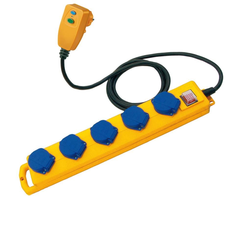 Brennenstuhl Super-Solid 5fach gelb/blau
