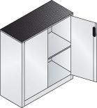Beistellschrank B930xT400xH1000 mm RAL 7035, 1 Fachboden Tragkraft 70kg