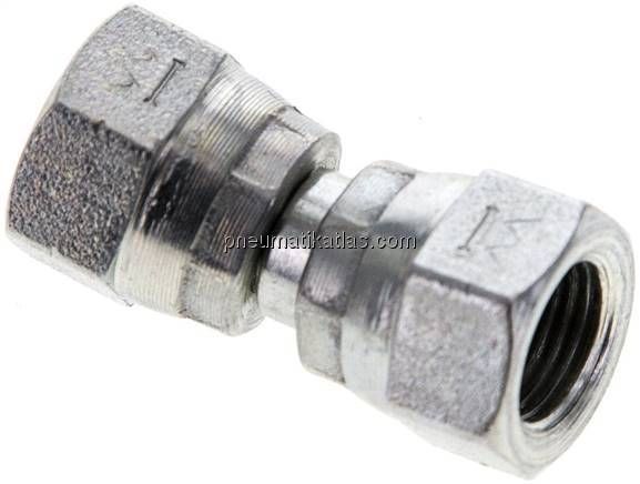Gerader Verbinder 60°-Konus, G 1/8"-G 1/8", Stahl verzinkt