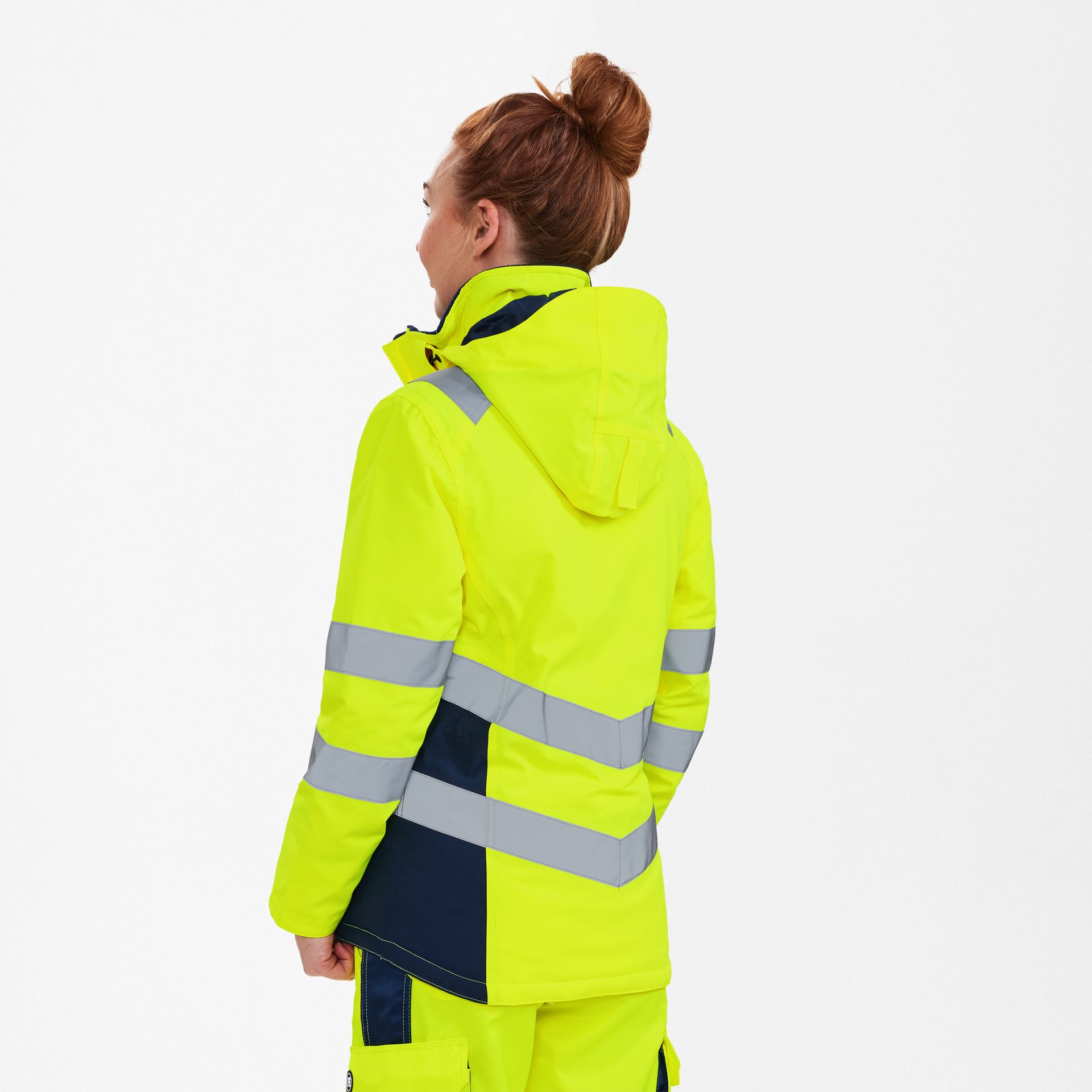 Safety Damen Winterjacke Gelb/Blue Ink, Gr. L