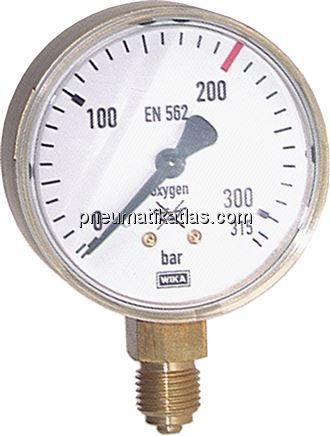 Schweißtechnik-Manometer 63mm, 0 - 16 bar, Sauerstoff (O2)