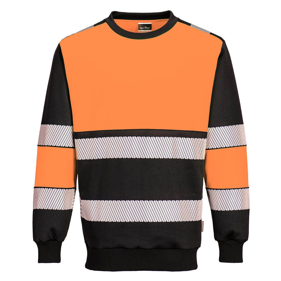 Portwest PW3 Warnschutz-Sweatshirt Kl. 1, Orange, Gr. XL