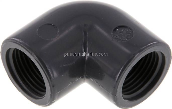 90°-Winkel Rp 3/8" (IG), PVC-U