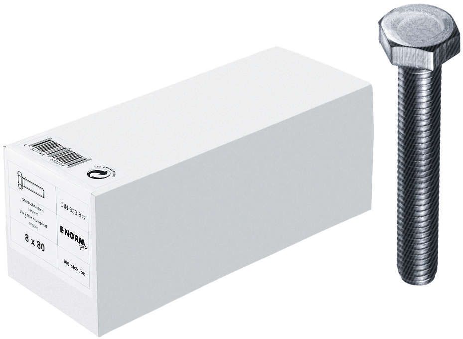 DIN 933 8.8 galZn M10x90 HP E-NORMpro