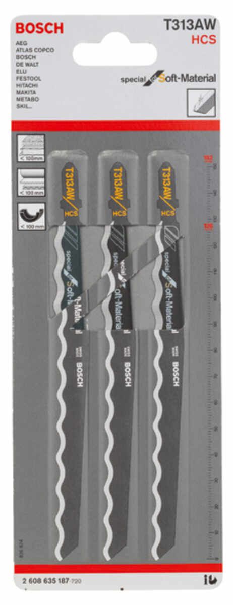 PRO Soft Material T313AW Stichsägeblatt, 152 mm, 3-tlg.