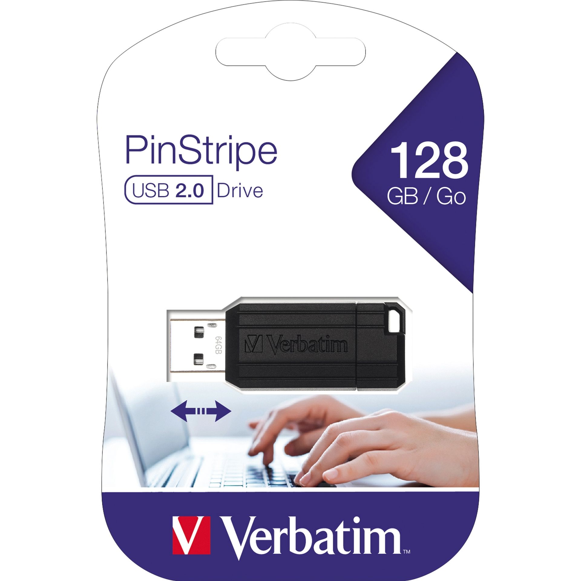 USB Stick Pin Stripe 128GB schwarz