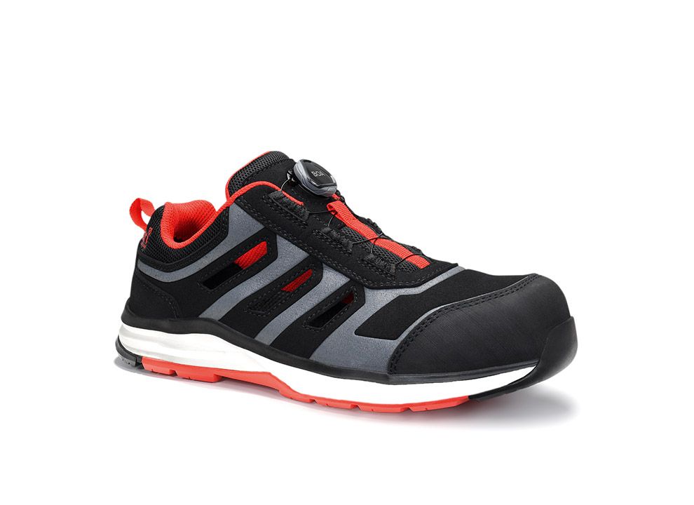 Sicherheitssandale jo_RAPID BOA® black-red Easy ESD S1PS, Gr. 36