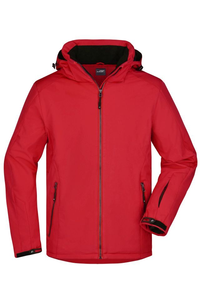 Men's Wintersport Jacket Elastische, gefütterte Softshelljacke rot, Gr. L