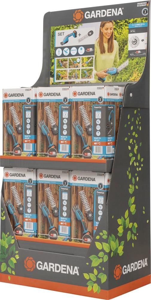 Gras- und Strauchschere PowerCut 20/18V P4A Ready-To-Use Set Dispay