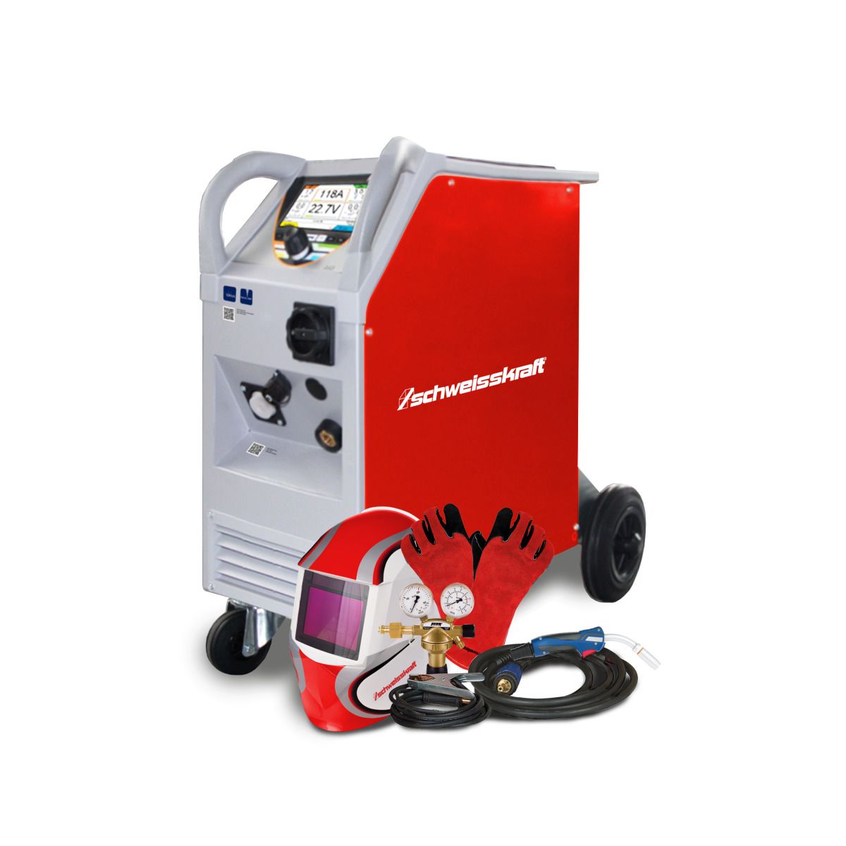 MIG/MAG Inverter-Schweißgerät Schweisskraft PRO-MIG.ARC 311 SET