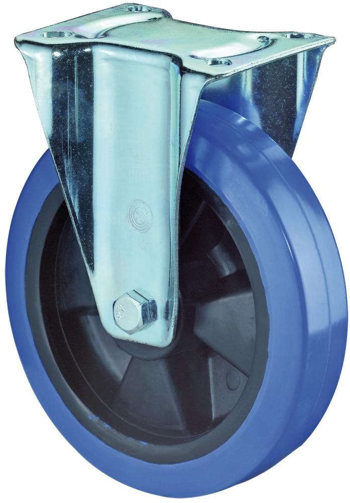 Bockrolle 200/50mm L410 Platte,Elastik blau,RL L410.B61.200 BS ROLLEN