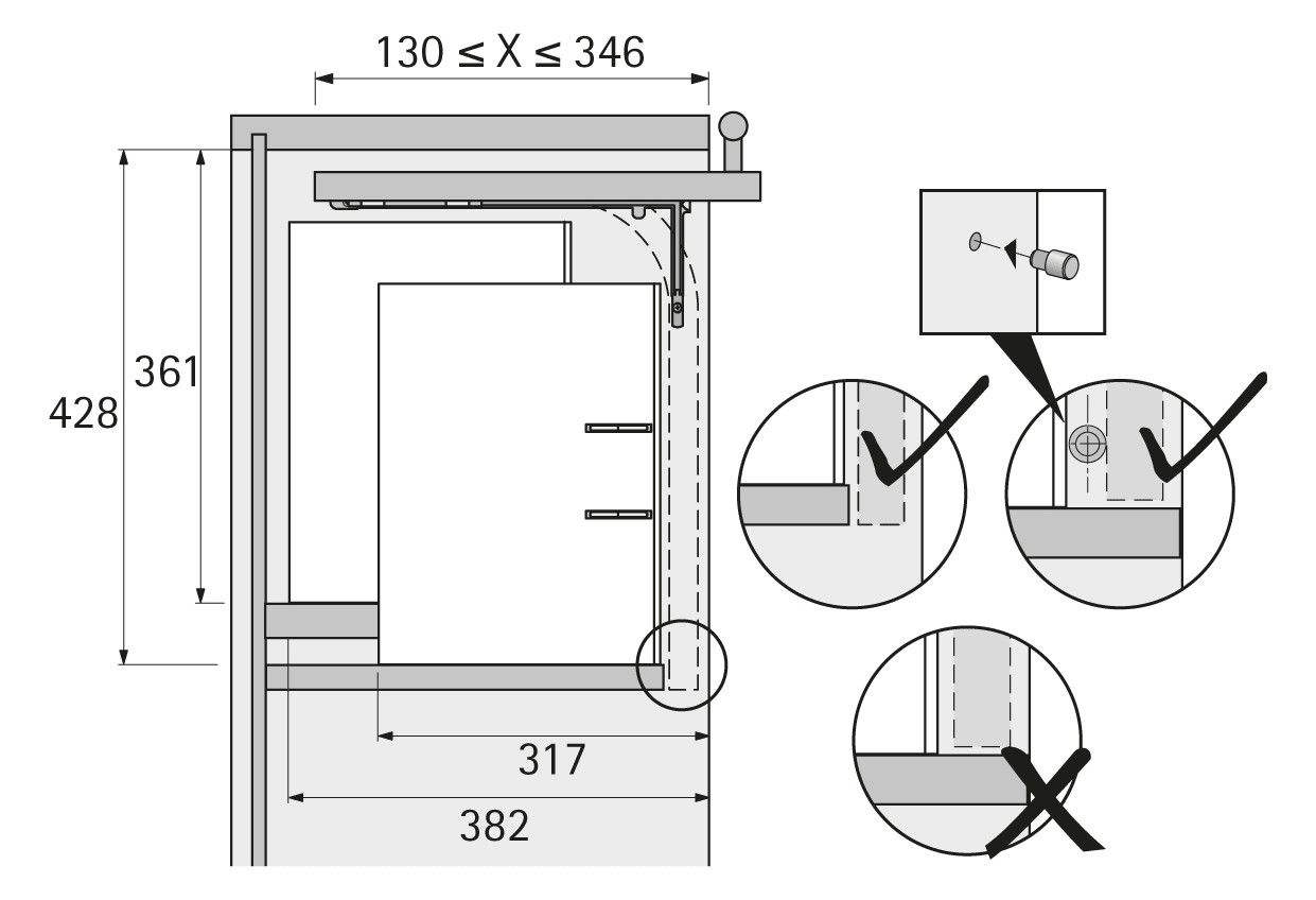 HETTICH Einschwenk-Beschlag Lift Up