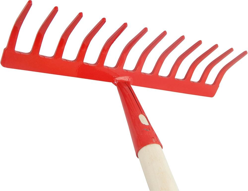 Gartenrechen 12 Zinken mit Stiel