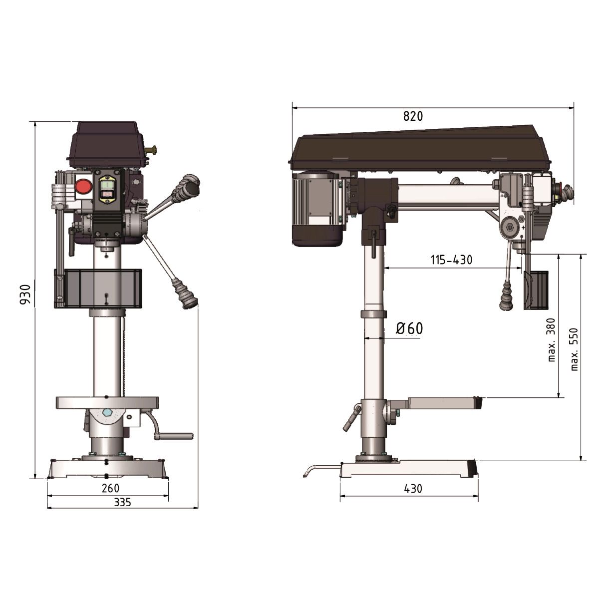 Radialbohrmaschine Optimum OPTIdrill RB 6T