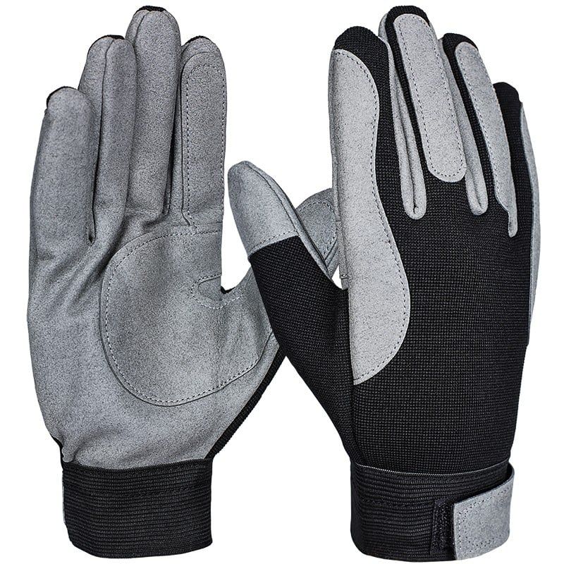Mechaniker Handschuh, mit Klett,grau, schwarz 10