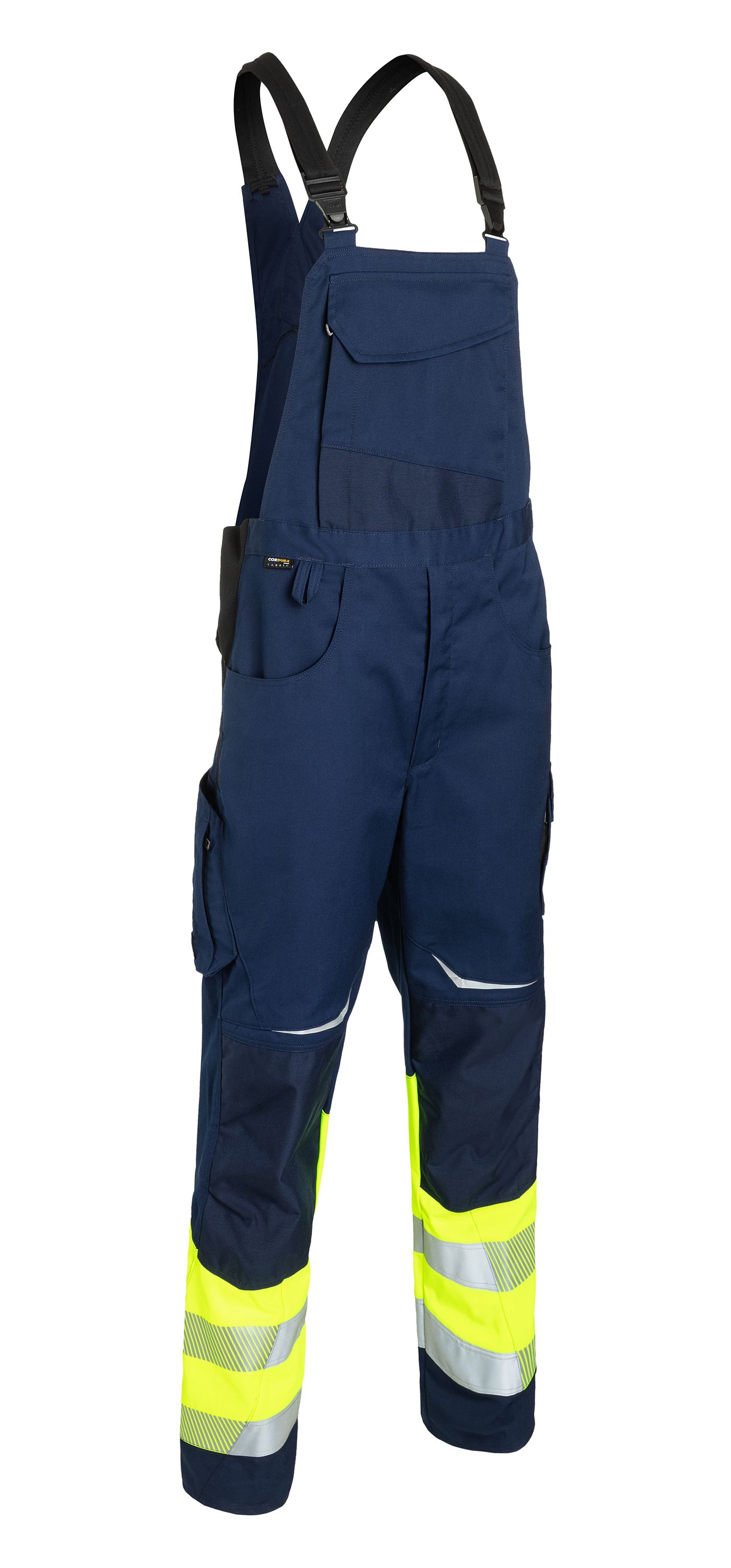 KÜBLER REFLECTIQ Latzhose Klasse 1 warngelb/dunkelblau Gr. 44