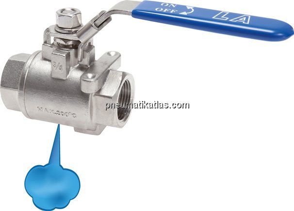 Edelstahl-Kugelhahn m. Entlüftungsbohrung G 1/4", PN 16