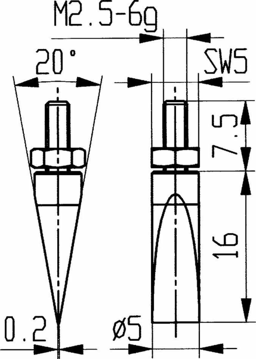 Messeinsatz Stahl Typ 20/ 5,0 mm KÄFER