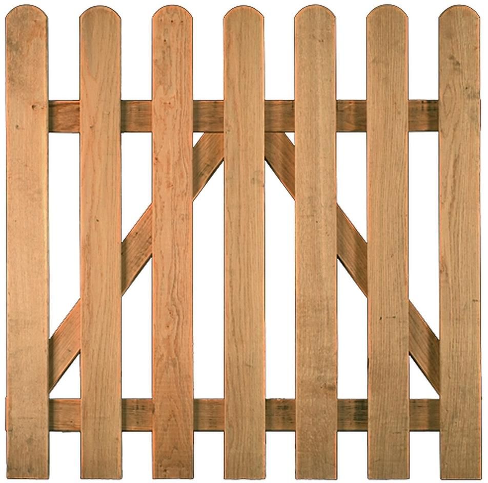LUKA-Staketenzaun TOR Eiche 100x100cm Latten 20/90mm, , gerade glatt, Riegel 28/70 mm