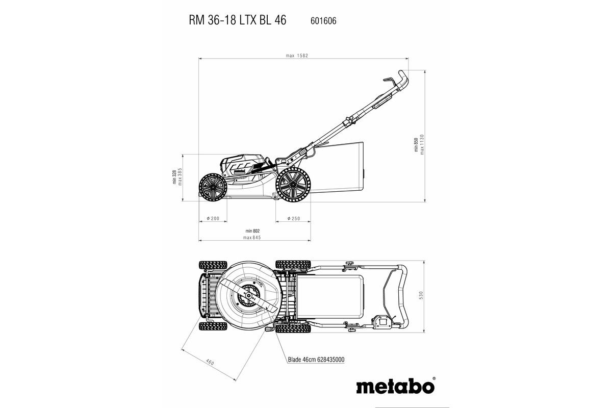 Akku-Rasenmäher solo RM 36-18 LTX BL 46 Metaboohne Akku ohne Ladegerät Karton