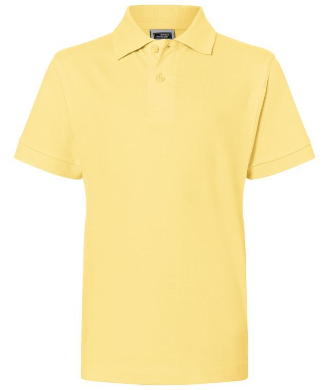 Classic Polo Junior Hochwertiges Polohemd mit Armbündchen gelb, Gr. S