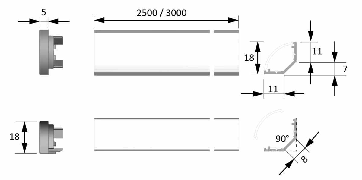 ChannelLine H Alu/Opal, L=3000