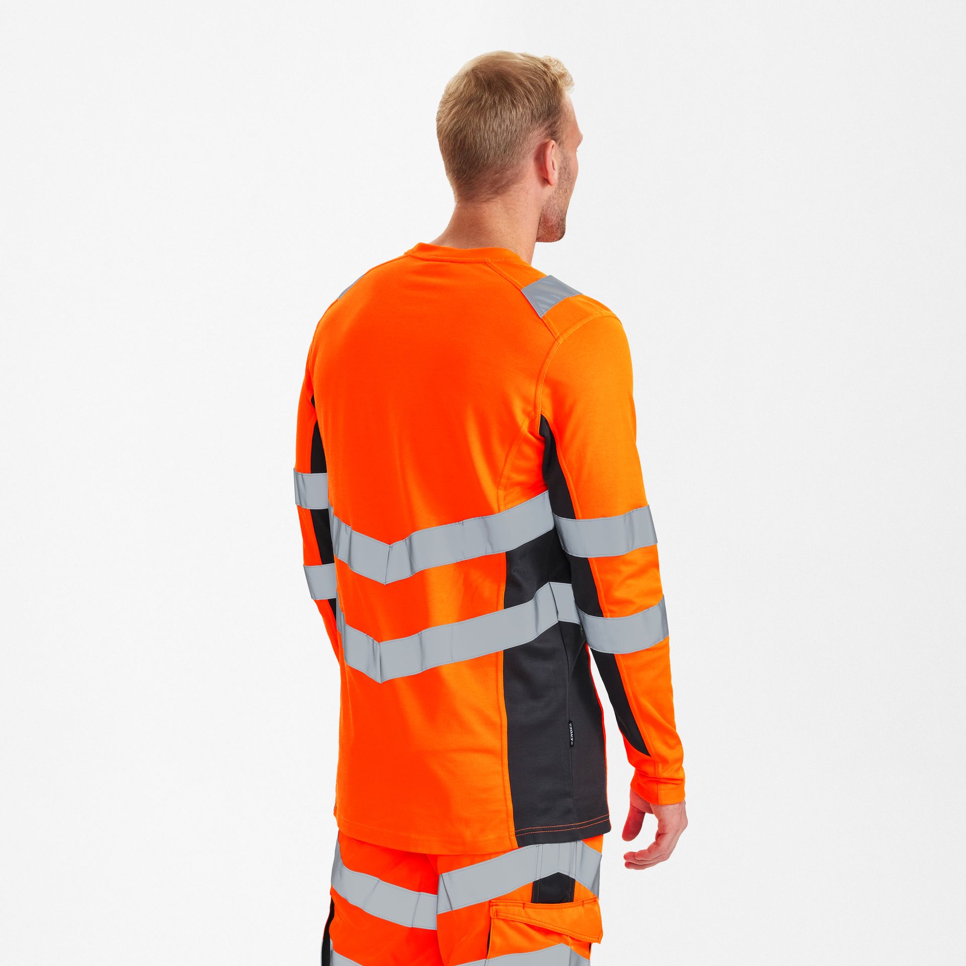 Safety Langarm-Shirt Orange/Anthrazit Grau, Gr. XS