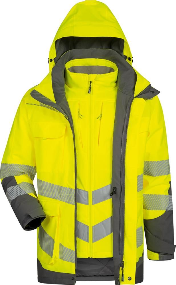 Warnschutzparka Arwid gelb/grau Gr.S