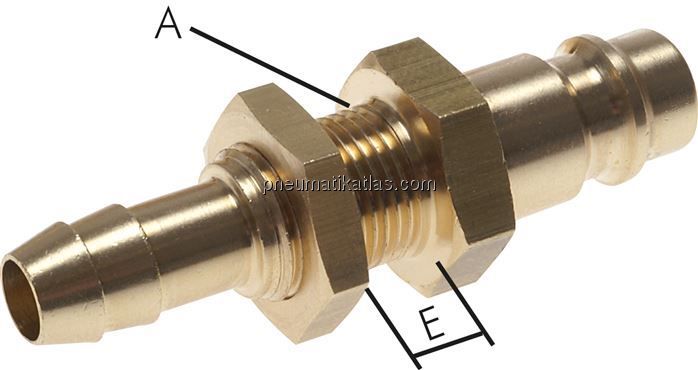 Schott-Kupplungsstecker (NW7,2) 6 (1/4")mm Schlauch, Messing