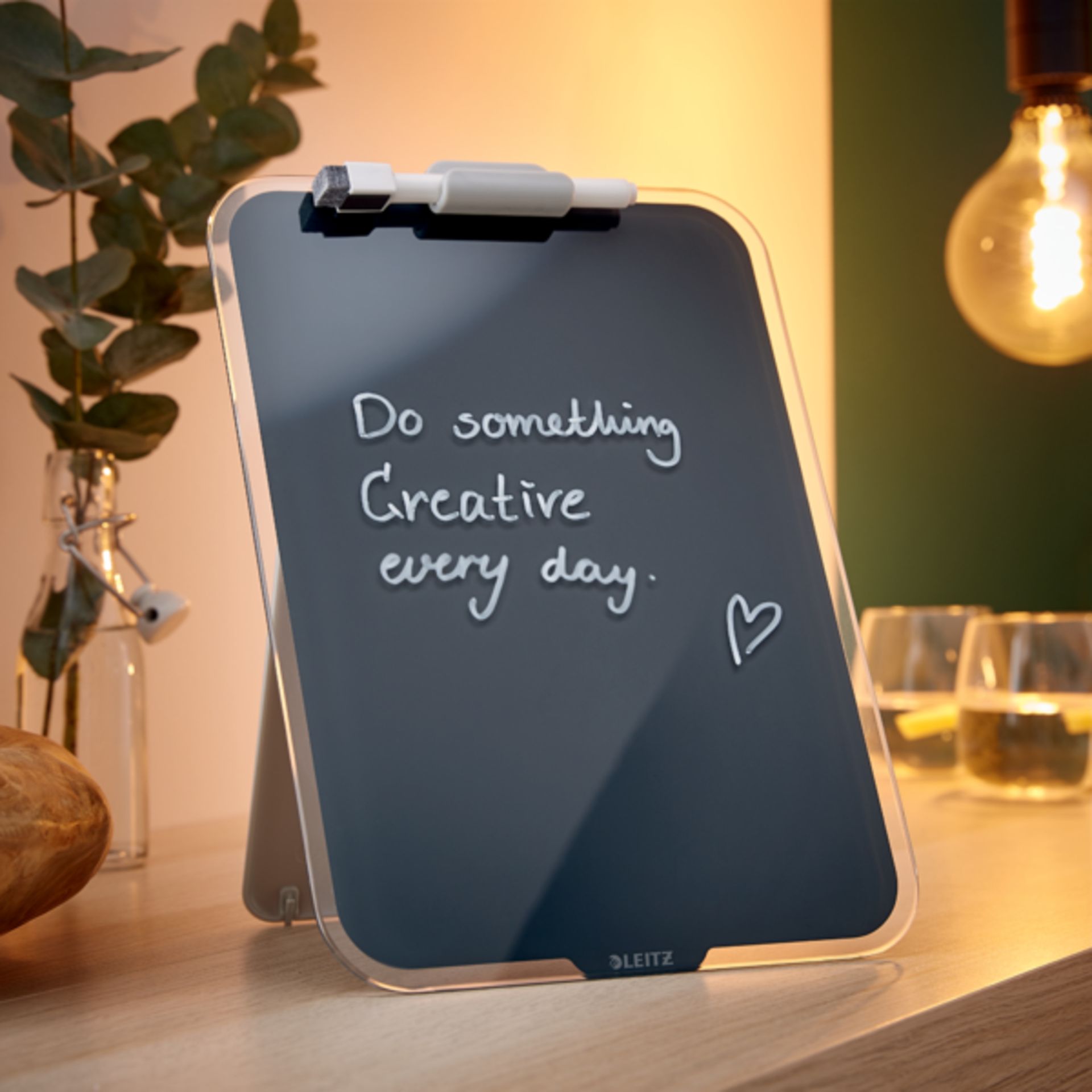Desktop-Notizboard Cosy 216x297mm Glas grau