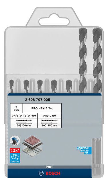 BOSCH PRO-Bohrersatz, HEX-5