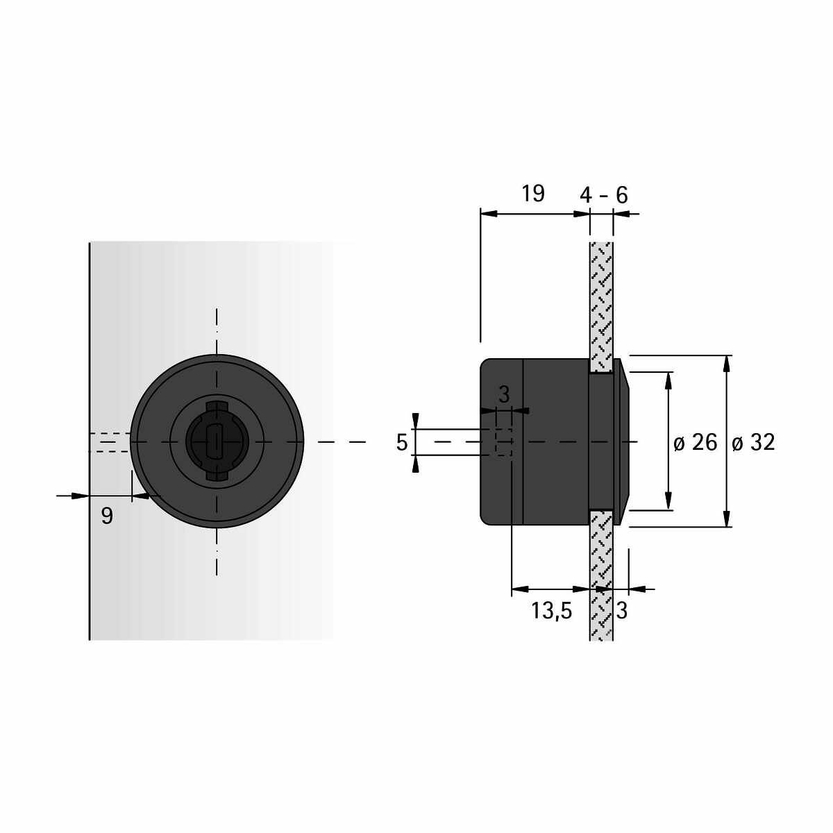 Glastürschloss 320 Alu Finish