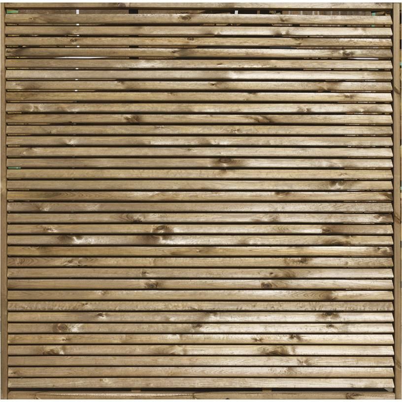 Jalousie-Zaun, 180x180cm Rahmen 30 x 60 mm braun Lamellen 15 x 60 mm