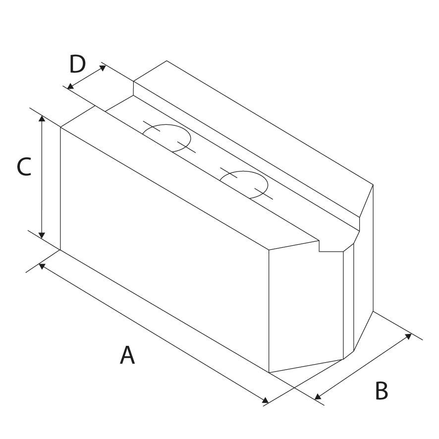 Aufsatzbacke angeschrägt 1,5x60Verzahnung 52x50x24mm N10 Kitagawa