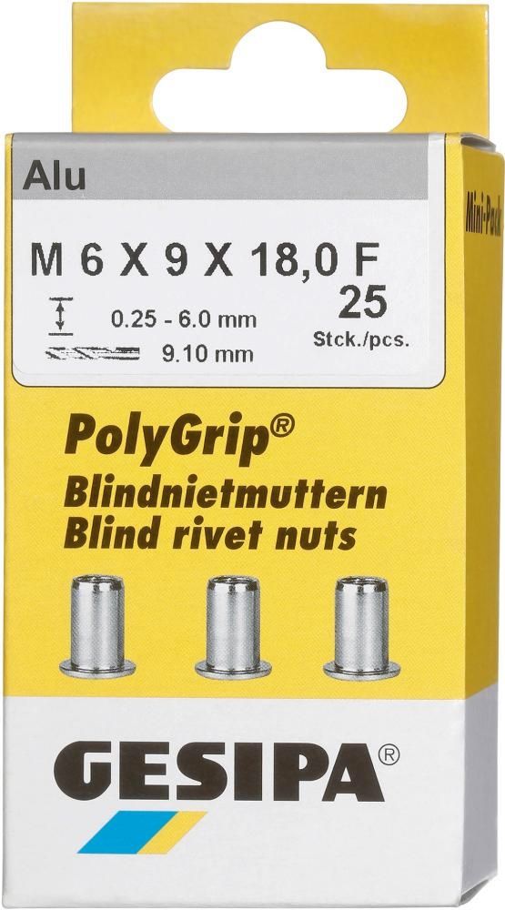 Bl.Nietm.Alu Minipack Polygrip M6 x 9 x 18