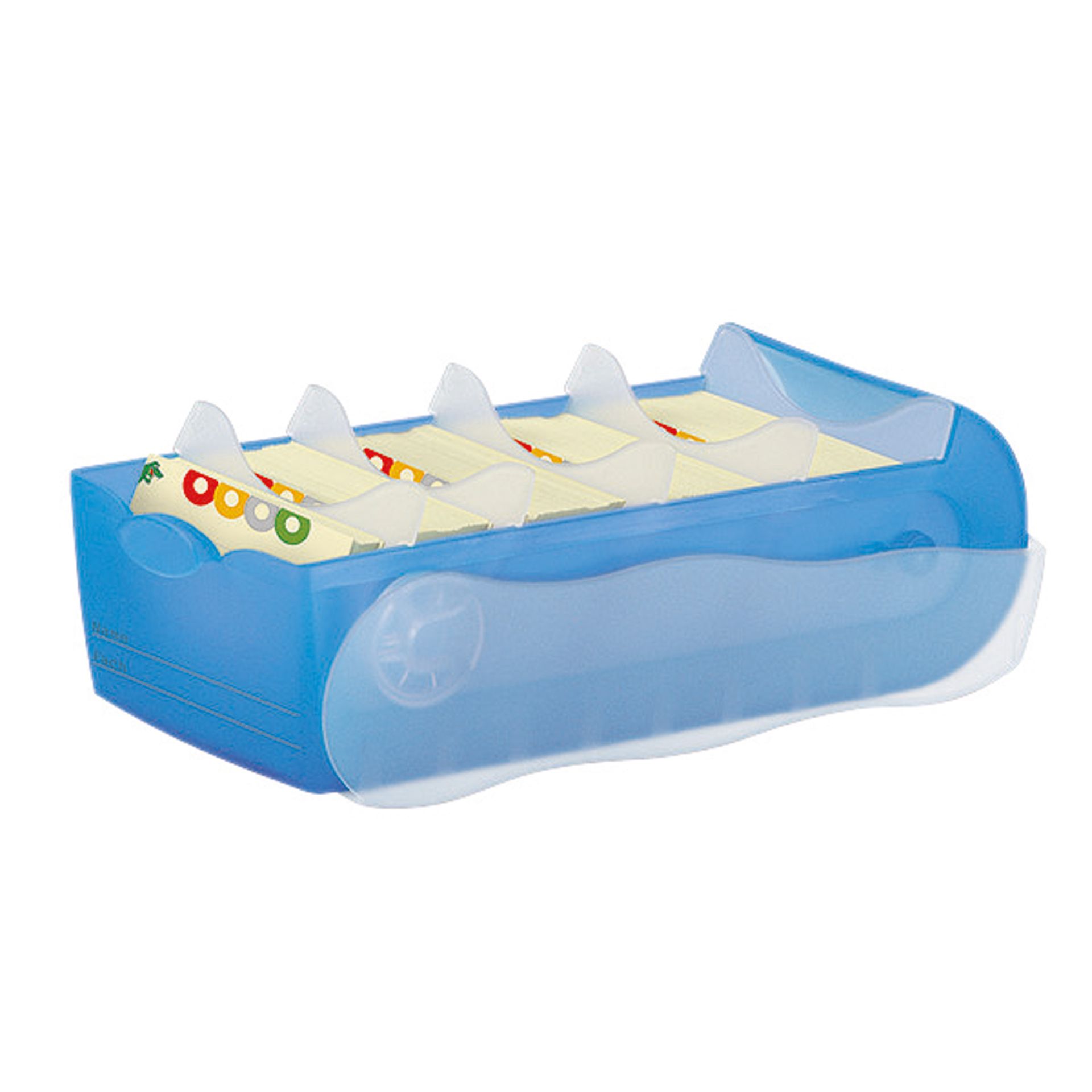 Karteikasten CROCO DIN A7 PP blau transluzent