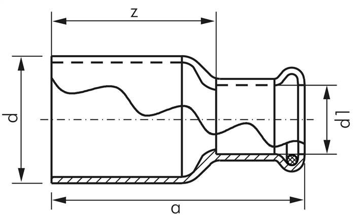 Pressfitting Reduziernippel 18x15mm (außenxinnen)
