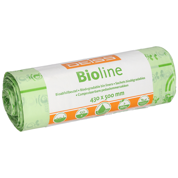 Bio-Beutel 20 Liter , natur - VPE Karton: 10Rollen á 50Stk ,Größe 430x500mm