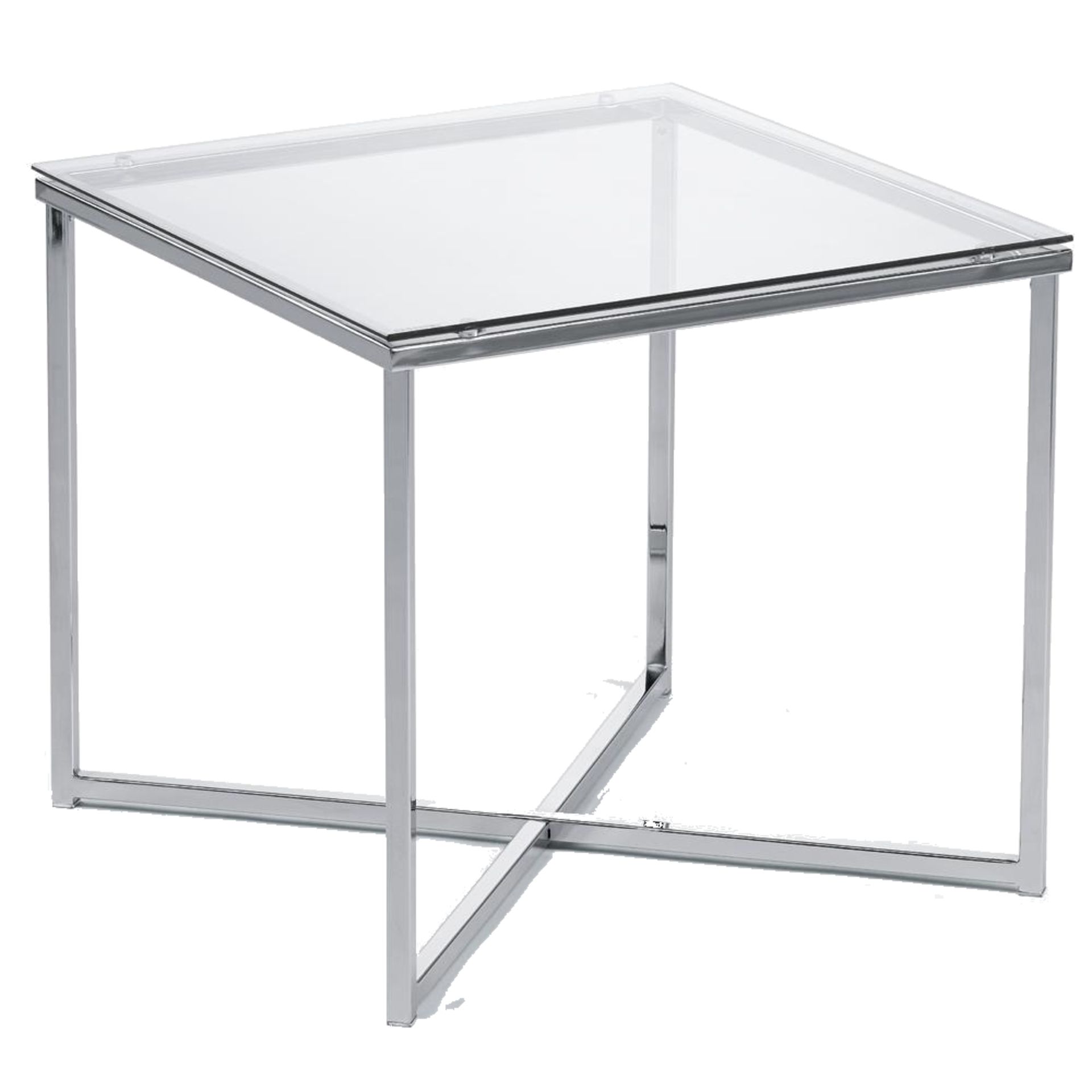 Beistelltisch eckig 500x450x500 verchromt