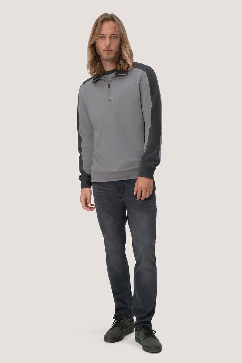 HAKRO Zip-Sweatshirt Contrast Mikralinar® 476