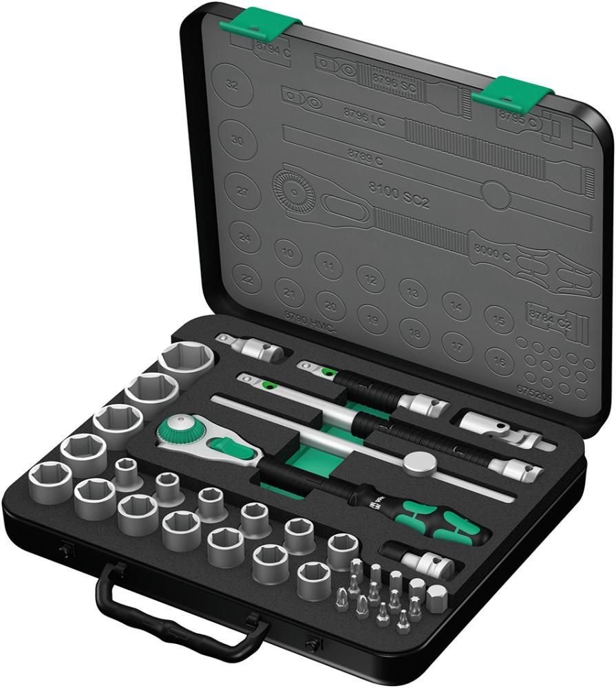 Steckschlüssel-Garnitur 1/2" ZYKLOP speed 37-teilig Wera