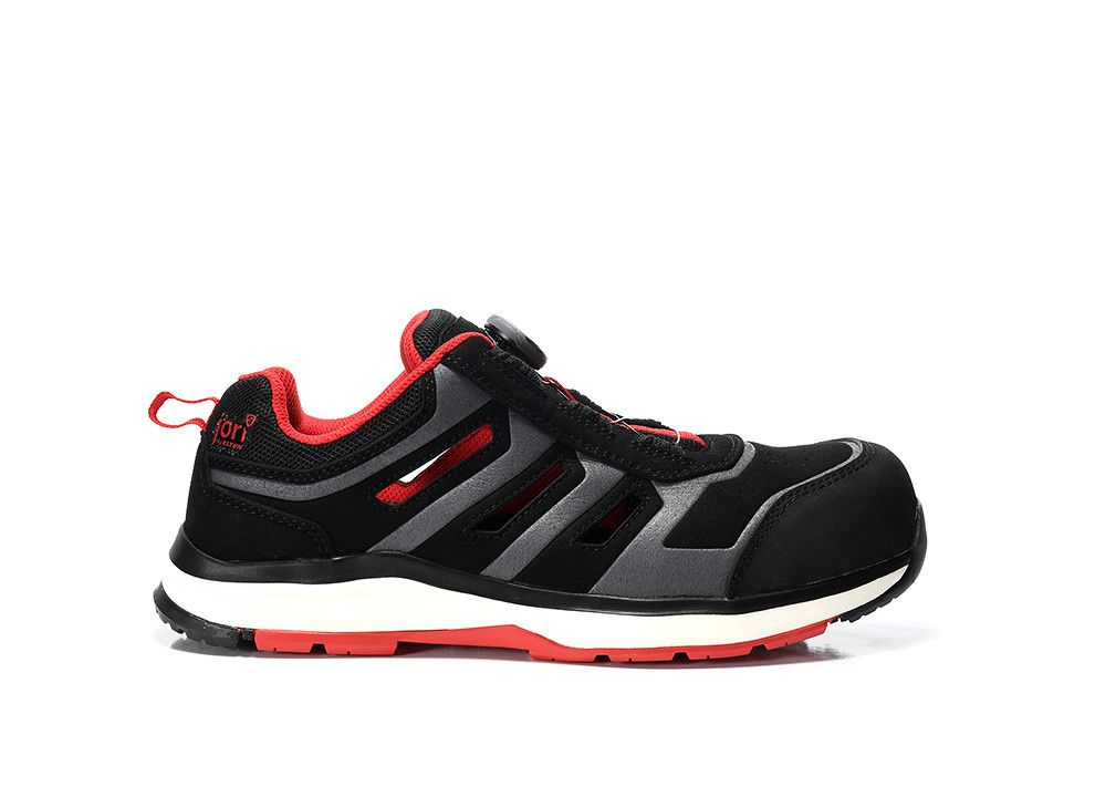 Sicherheitssandale jo_RAPID BOA® black-red Easy ESD S1PS, Gr. 36