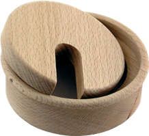 Kabeldurchlass D: 80mm Kirsche Holz lackiert,